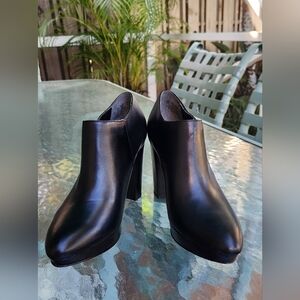 Franco Sarto Black Leather Ankle Boots